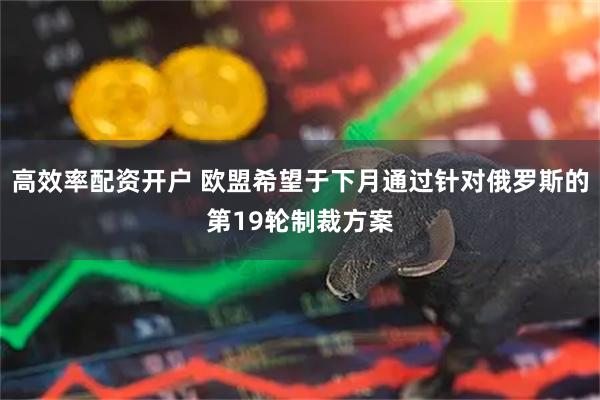高效率配资开户 欧盟希望于下月通过针对俄罗斯的第19轮制裁方案
